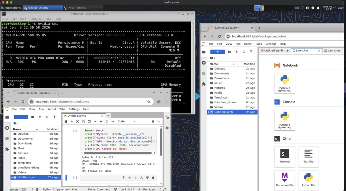 GPU Desktop with JupyterLab and PyTorch
