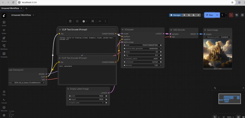 ComfyUI running on GPU Desktop